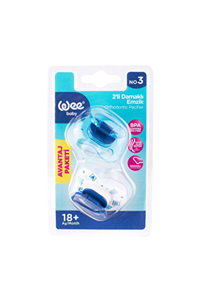 Wee Baby 4 Pcs of 2-Piece Palate Pacifiers No:3
