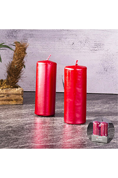 Tohana 3 شموع حمراء معدنية 2 عبوة 10x4 سم