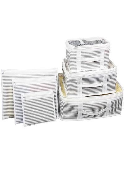 AboutThePerfect Σετ 6 γκρι βαλιτσών Organizer, πρακτική και κομψή λύση αποθήκευσης