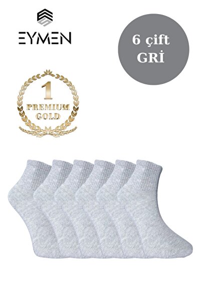 EymenSocks Pack of 6 Unisex Comfortable Ribbed College & Tennis Socks Solid C...