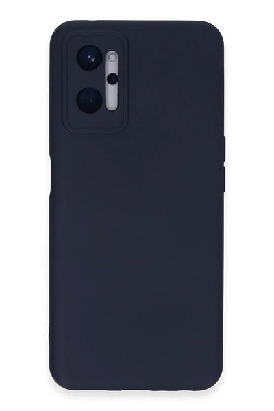 CepteToptan حافظة هاتف Realme 9i 4G مصنوعة من السيليكون المخملي الداخلي - أزرق داكن - MKİ9745-7640