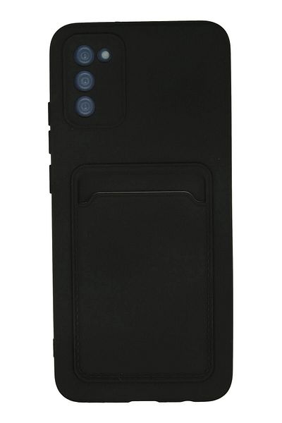 CepteToptan حافظة سامسونج جالاكسي A02S من السيليكون مع بطاقة عمل كلفن - أسود - MKİ5282-4790