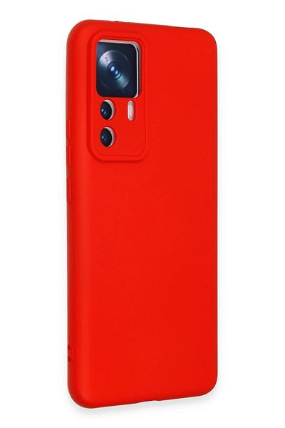 CepteToptan حافظة هاتف Xiaomi Mi 12T Pro من السيليكون المخملي الداخلي - أحمر - MKİ8168-1854