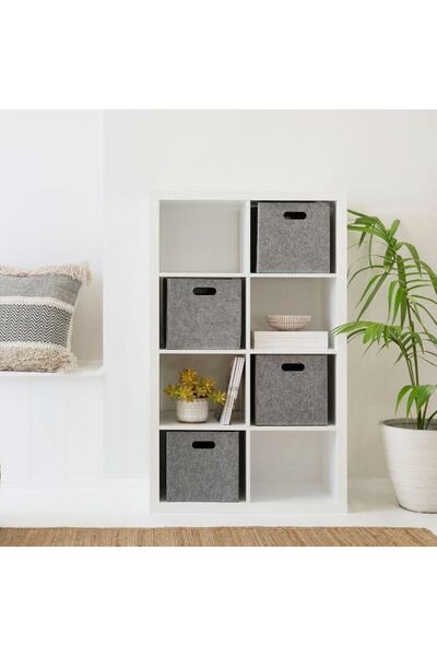 AboutThePerfect 4'lü Keçe Sepet Düzenleyici Seti, Çok Amaçlı Dolap ve Oyun Od...