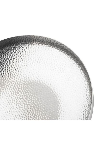 ABAREEK Silver round tray or plate with an elegant and decorative design