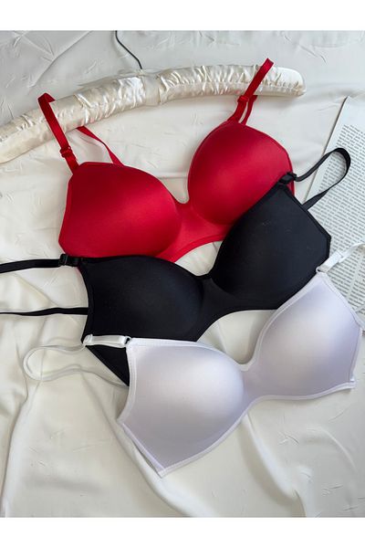 ROZENİN LINGERIE Lotus Unpadded Underwire Gatherer Economic Package Set of 3 Bras