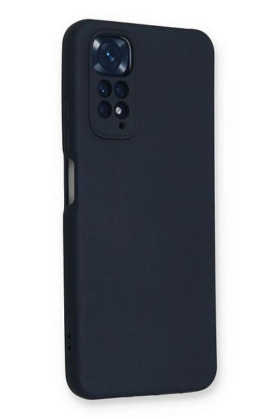 CepteToptan حافظة هاتف Xiaomi Redmi Note 11 مصنوعة من السيليكون المخملي الداخلي - أزرق داكن - MKİ7066-8936