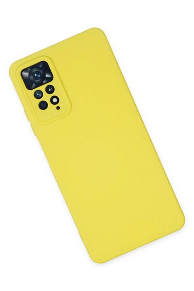 CepteToptan حافظة هاتف Xiaomi Redmi Note 11 Pro مصنوعة من السيليكون المخملي الداخلي - أصفر - MKİ9016-1046