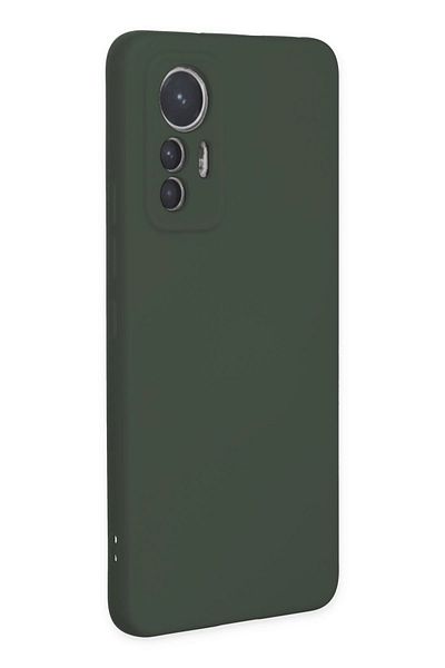 CepteToptan حافظة هاتف Xiaomi Mi 12 Lite مصنوعة من السيليكون المخملي الداخلي - أخضر داكن - MKİ6893-1095