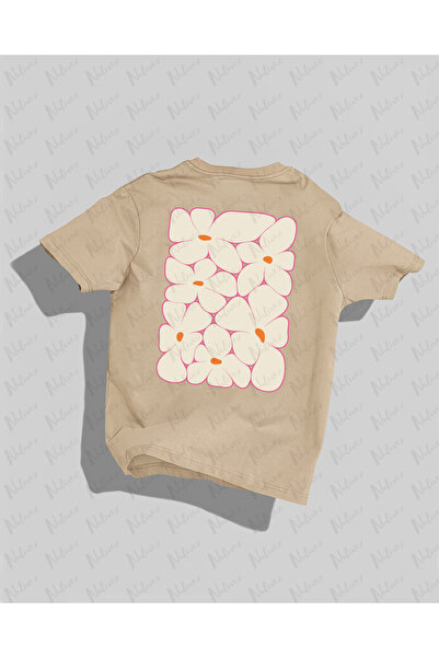 Nulivez تي شيرت كبير الحجم مطبوع عليه زهرة الياسمين عالي الجودة للجنسين