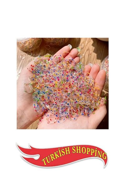 shop About 200Pcs Bohemian Rainbow Elastic Hair Ties