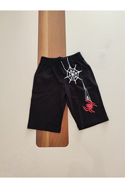 Gigas Spider-Man Printed Hooded Light Shorts with Pockets Summer Boy's Set