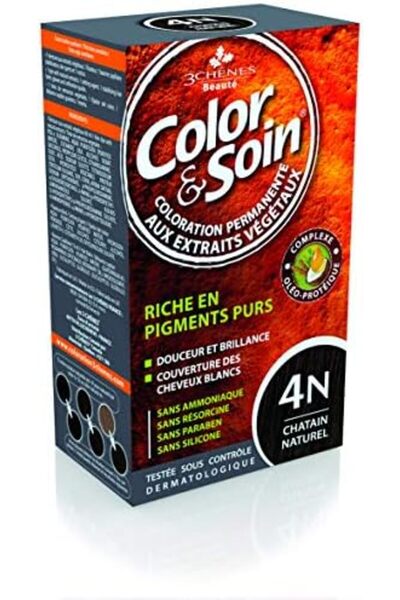 3CHENES صبغة شعر للنساء Les 3 Chênes Color & Soin - كستنائي طبيعي: 4N