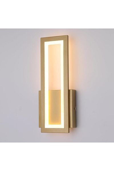 Generic Indoor Bedroom Light LED Modern Gold Rectangle Wall Sconces