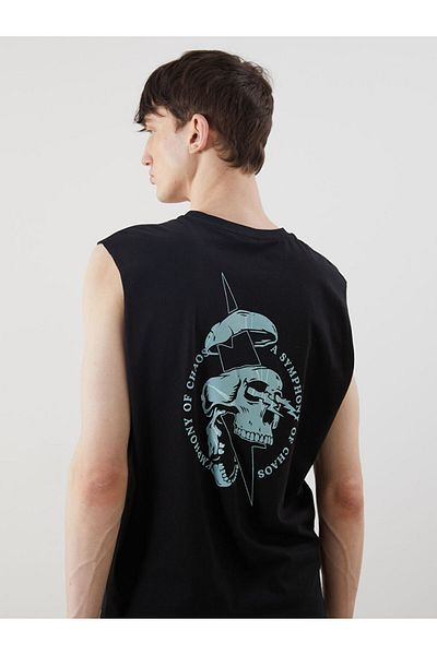 LC Waikiki Ανδρικό αμάνικο μπλουζάκι με στάμπα New Season Crew Neck - S5IL62Z8