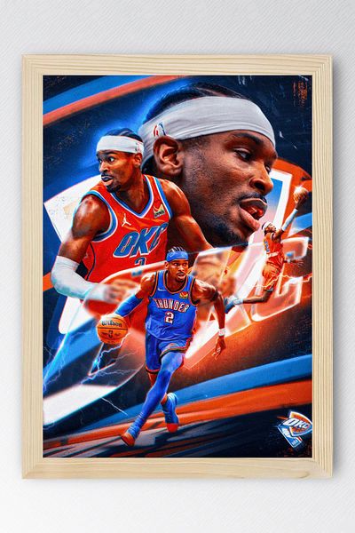 Saturn Pictură înrămată de Shai Gilgeous Alexander - Pictură poster NBA de baschet