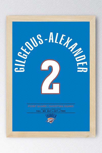 Saturn Tricou Shai Gilgeous Alexander cu cadru - Tricou NBA Oklahoma City Thunder