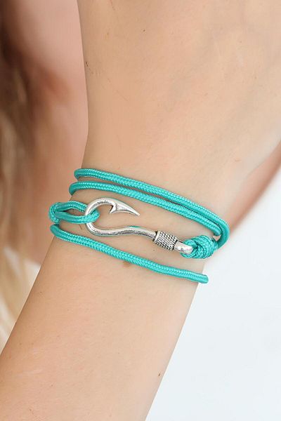 Moco Turquoise Color Silver Metal Multiple Bracelet with Hooks