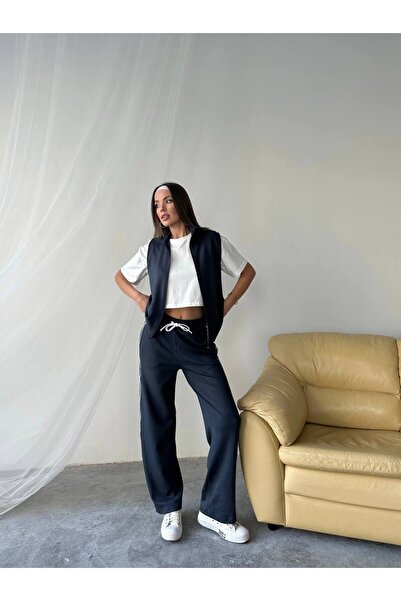 sportiness Biye Λεπτομερές γιλέκο με τσέπη από ύφασμα modal σετ 3 κοντομάνικο αθλητικό κοστούμι