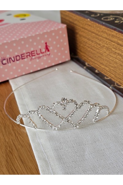 Cinderella Κοριτσίστικη κορώνα πριγκίπισσας με πέτρες ζιργκόν και ασήμι - Κορ...