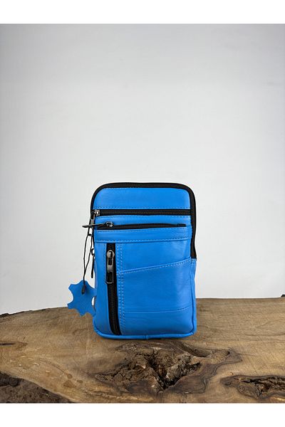 özdemirler deri Genuine Leather Unisex Phone Bag, Leather Waist Bag, Multi-Compartment Leather Shoulder Bag
