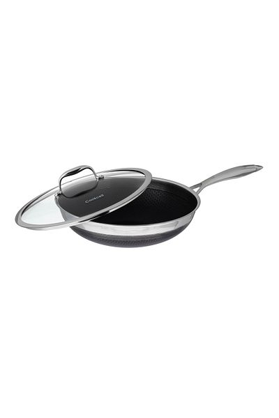 Dania Luxell 30cm Deep Frying Pan with Lid and Non-Stick Surface