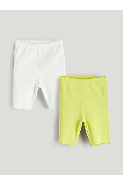 LC Waikiki Nevavm Basic Baby Girl Leggings with Elastic Waistband, Pack of 2