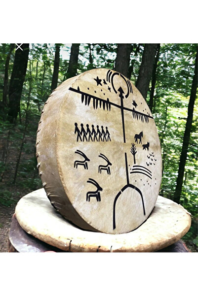 Ece müzik aletleri 40 cm DERİ SARMA SAMAN DAVULU(kadınlar için ideal boyut)