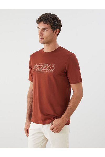 LC Waikiki New Season Crew Neck Printed Combed Cotton Ανδρικό Tisort - S5P206Z8