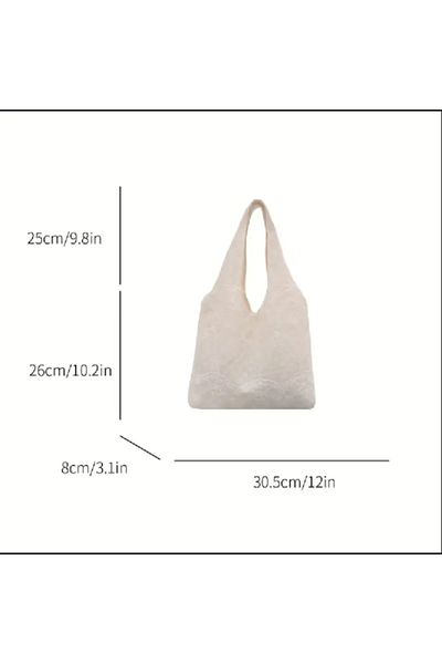 TChic White Self Patterned Tote Bag