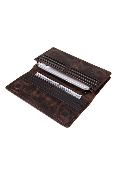 Lev Leather Genuine Leather Women's Wallet - Phone Compartment, Card Holder, Coin Compartment, Magnet Closure