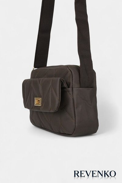 REVENKO Medium Size Shoulder Bag with Flap and Front Pocket - Crossbody Bag