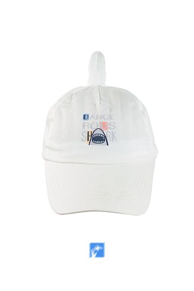 Kardelen Butik Denizli 100% Cotton Shark Hat with Nape Protection for Baby Boys (1-3 Years) (Size 48-50 cm)