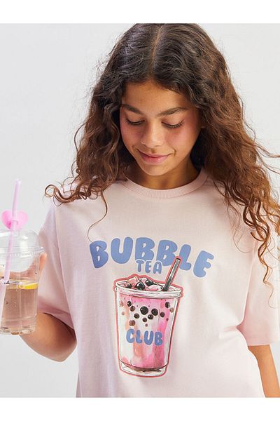 LC Waikiki Green Crew Neck Girl's T-Shirt