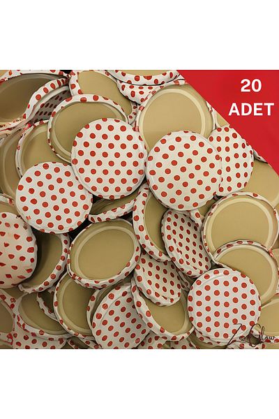 ZenGlow Metal White Polka Dot Jar Canning Lid 8.2 cm (Compatible with Pşabahçe Jars)