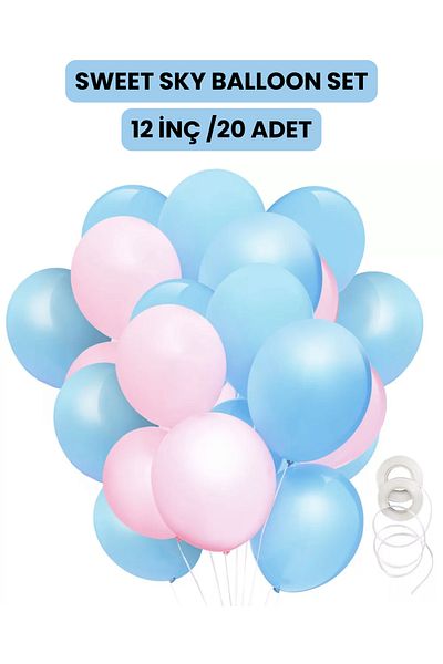 Mielibon Sweet Sky Balloon Set – 12 Inch Pastel Pink and Blue Balloon Combination