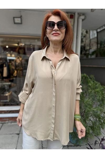DenizEge E- Viscose Shirt Beige