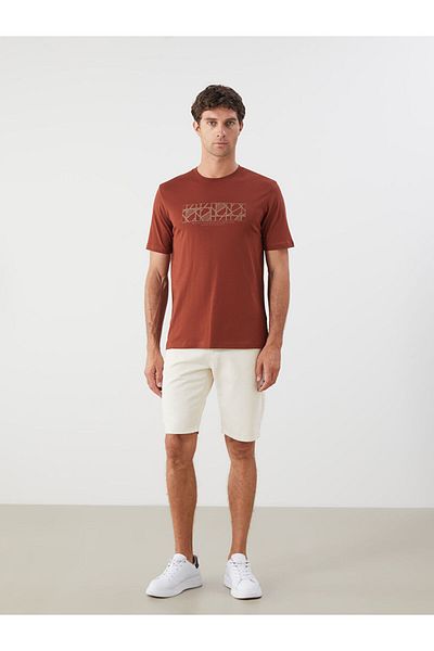 LC Waikiki New Season Crew Neck Printed Combed Cotton Ανδρικό Tisort - S5P206Z8