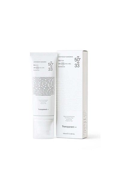 TRANSPARENT LAB Face cream with SPF 50+ water resistant, Lightweight Sunscreen, 100ml, Transparent Lab