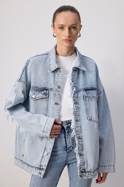 Touché Privé JACHETĂ DE DENIM CU DETALII CU CIUCURI