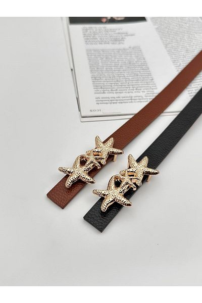 MODAM HİFA Star Buckle Gold Γυναικεία Ζώνη Φόρεμα Ζώνη Πουκάμισο Ζώνη Ζώνη Παλτό Ζώνη Παντελόνι Ζώνη