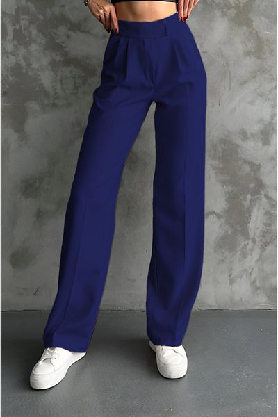 Mogi Butik 3087 Double Crepe Lycra Velcro Closure Palazzo Women's Trousers
