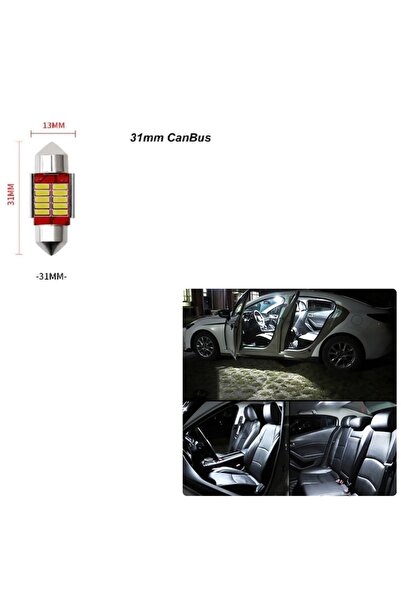 orco (2 ADET) 1 Set Canbus Festoon I Seri 31mm Sofit Led Ampul Beyaz (WHITE)