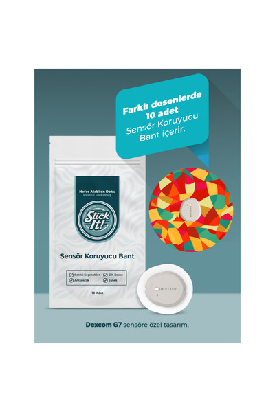 StickIT Dexcom G7 Sensör Koruyucu Bant – Geometric