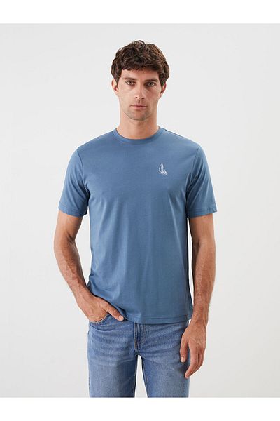 LC Waikiki New Season Crew Neck Printed Combed Cotton Men's T-Shirt - S5Pk90Z8