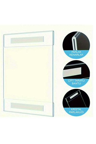 hdrlazerdizayn Pleksi Bilgi Panosu, Stand, Menu,Belge Tutucu (3'lü paket)