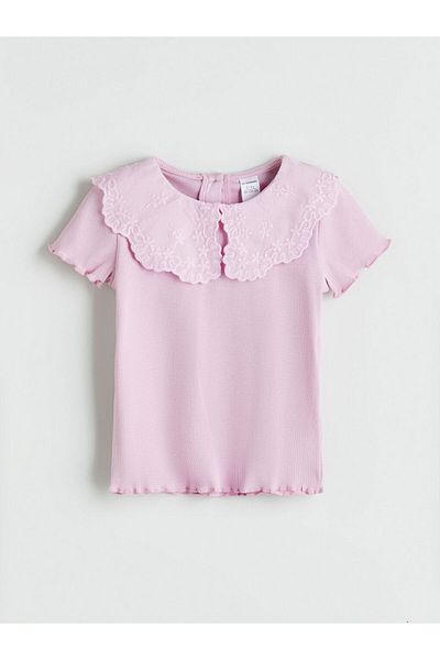 LC Waikiki New Season Baby Collar Embroidered Girl's Blouse - S5Q940Z1