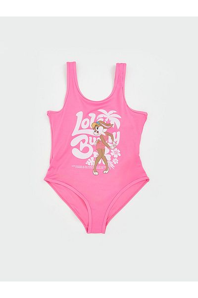 LC Waikiki Pink Lola Bunny Printed Uv Protection Girl's Swimsuit