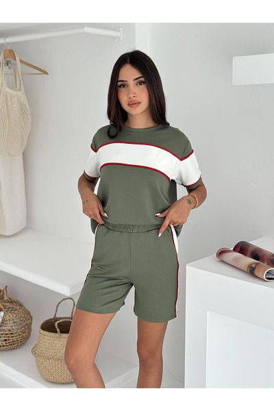 sportiness Garnish Soft Texture Modal Fabric Shorts Suit
