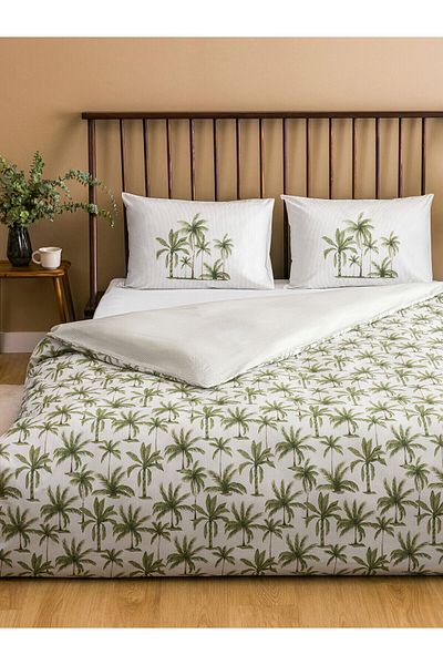 LC Waikiki Tree Printed Double Duvet Cover Set